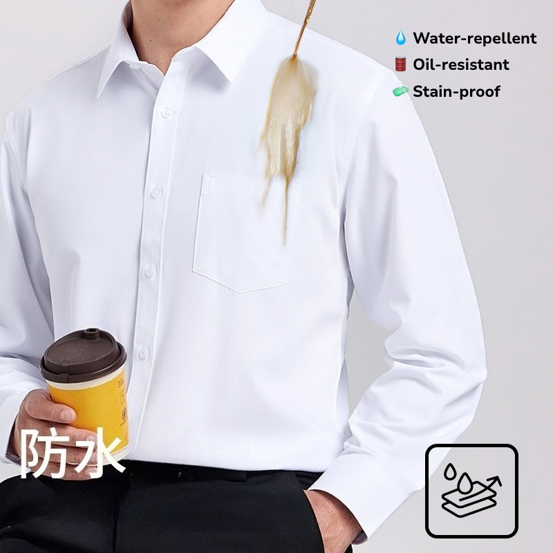 Office And Tech - Men’s Waterproof Oil-Resistant Long Sleeve Shirt