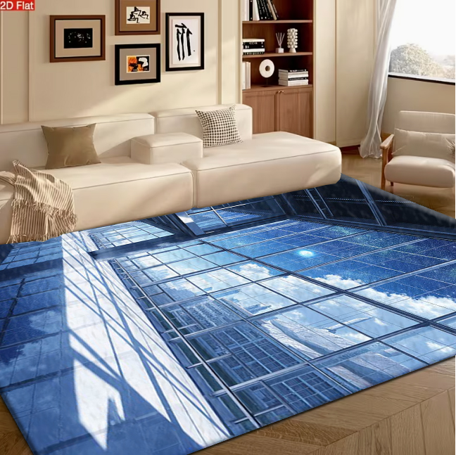 Office And Tech - High-Tech Building View Carpet Flooring Unique