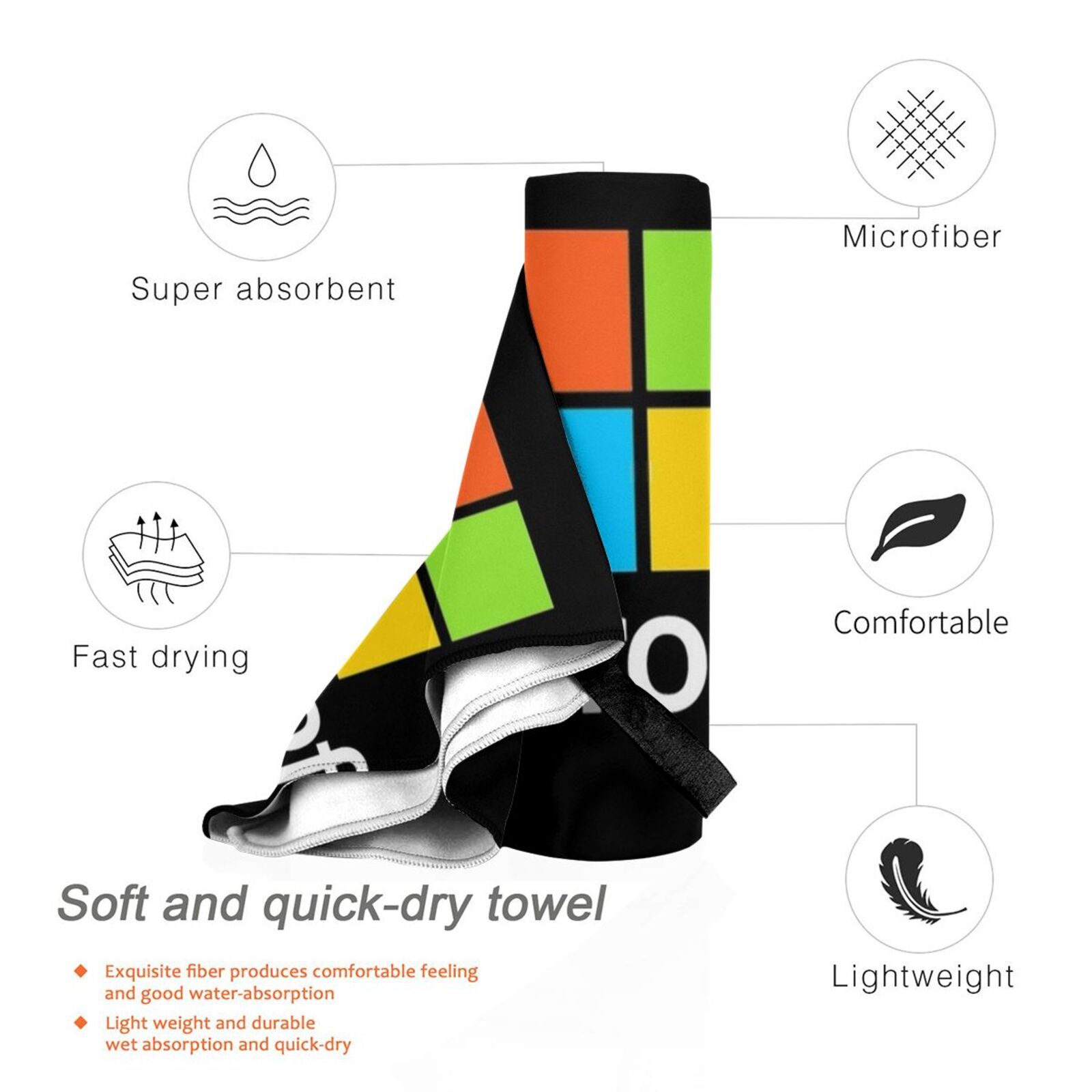 Microsoft Type Bath Towel Beac - Office Tech Typing 评论和价格
